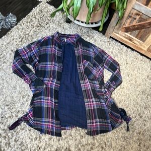 Free people flannel soft tied sides worn a few xs